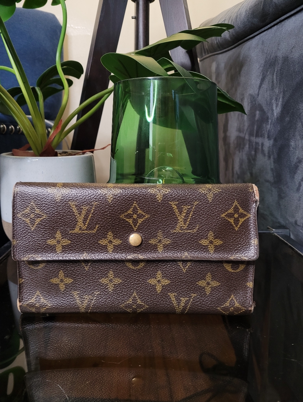 Preloved Louis Vuitton Monogram Continental Wallet - Brown/Gold "Flawed" Read